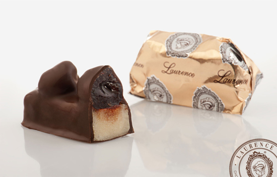 Picture of Laurence Chocolate Treats Wild Cherry Marzipan * 100gr